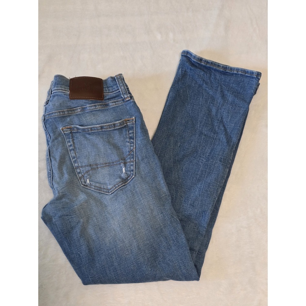 hollister mens size 30x30 distressed slim straight advanced stretch denim jeans